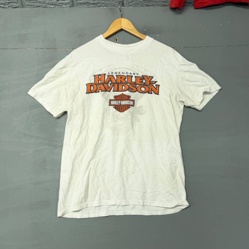Harley-Davidson High Octane Billerica MA Graphic T-Shirt Mens Large White Cotton - Picture 2 of 5